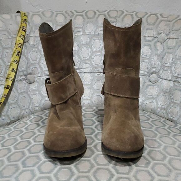 Very Volatile Brown Suede Heeled Boots Size 9 - Picture 4 of 12